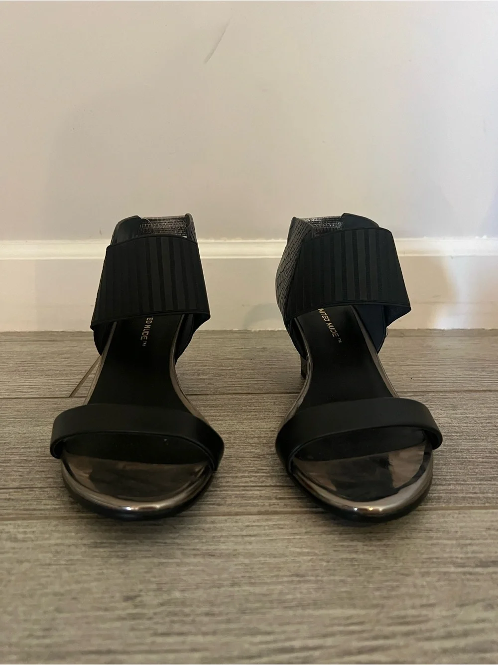 United Nude Black Womens Ankle-Strap Low Block Heel Sandals
